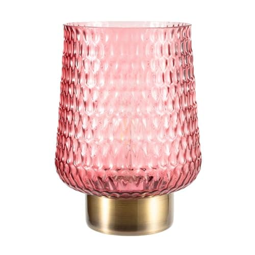 Image of Pauleen 48134 Rose Glamour Portable Table luminaire Glass Table lamp Timer Function 6H Battery Glass lamp Without Cable Pink Glass/Metal