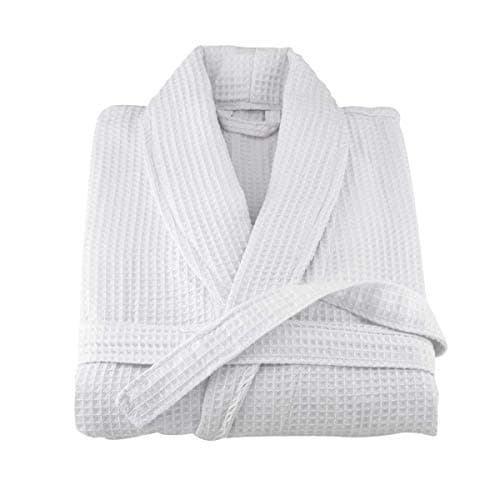 Image of AT White 100% Cotton Waffle Bathrobe Unisex XL size