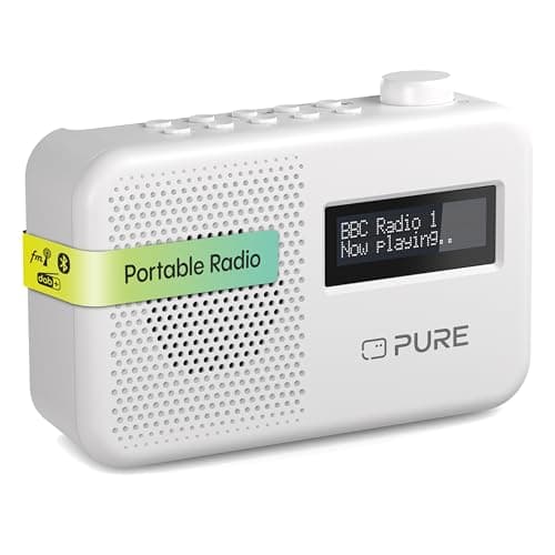 Image of Pure Elan One2 portable DAB+/FM radio with Bluetooth 5.1 (LCD display, 10 preset buttons, can run with 4xAA batteries) Cotton White