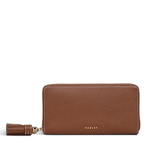 Image of RADLEY London Noble Alley Women's Leather Large Zip Around Purse, Cognac
