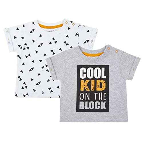 Image of Metzuyan Baby Boys Cotton Geometric Print 2 Pack T-Shirts 3-6 Months