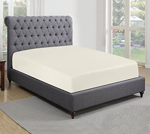 Image of Sapphire collection 200 Thread Count 100% Egyptian Cotton Fitted Sheet (King, Cream)