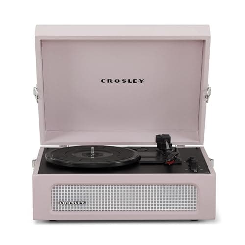Image of Crosley Voyager Portable Turntable - Bluetooth Record Player, 3-Speed Suitcase Vinyl Player, Home Turntables for Vinyl Records, Built in Stereo Speakers & Bluetooth Receiver, AUX Input, Amethyst