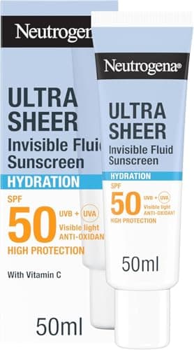 Image of Neutrogena Ultra Sheer Invisible Fluid Sunscreen 24H Hydration SPF50 (1x 50ml), High Broad-Spectrum Protection, Water Resistant, & Non-Greasy Facial Sunscreen, For All Skin Types, For Daily Use