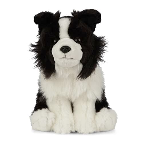 Image of Living Nature Border Collie, Realistic Soft Cuddly Dog Toy, Naturli Eco-Friendly Plush, 20cm