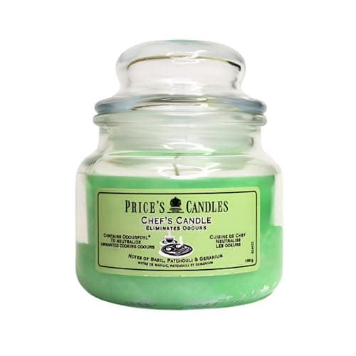 Image of Price's Chef's Candle, Basil Patchouli & Geranium, Odour Eliminating, 100g, Set of 3 - Prices Chef Candle