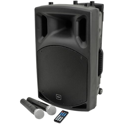 Image of QTX, QX12PA Wireless Portable PA System Complete with Two Wireless Microphones, Bluetooth Connectivity, 8-Hour Battery life, Ideal for Events, Performances, Presentations