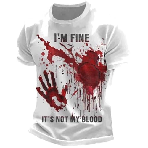 Image of Casual T-Shirts for Men Comfortable Short Sleeve T Shirts for Everyday Wear Stylish Letter Print Design Ideal for Relaxing and Shopping Versatile Wardrobe Business Shirt, White, XXL