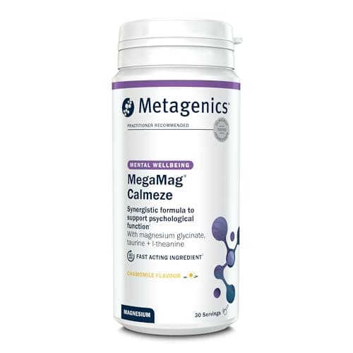 Image of Metagenics MegaMag Calmeze Magnesium Powder - High Potency Magnesium Glycinate for The Reduction of Fatigue & Tiredness - Chamomile - 30 Servings