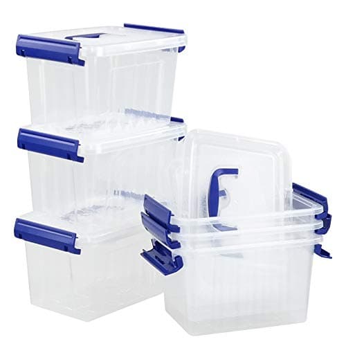 Image of Nesmilers Plastic Storage Boxes with Lids, Plastic Container Box Set of 6