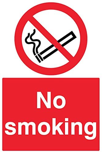 Image of Caledonia Signs 23003P No Smoking Sign, Self Adhesive Vinyl, 600 mm x 400 mm