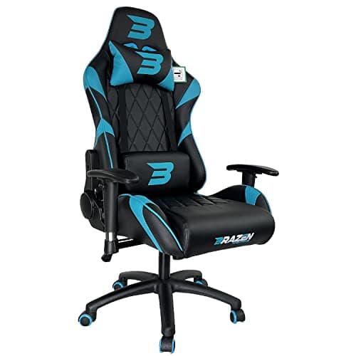 Image of BraZen Venom Ergonomic PC Office Computer Adult Gaming Chair for Adults PC Office Computer Adults Gaming Chairs for Adult Gamers Chairs Video Game Gamer Ergonomic - Blue Black