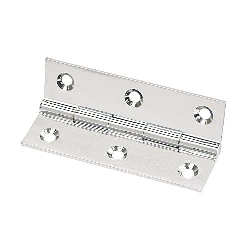 Image of Merriway BH04289 (2 Pcs) 50mm (2 inch) Butt Hinge, Chrome Plated on Solid Brass - Pack of 2 Pieces