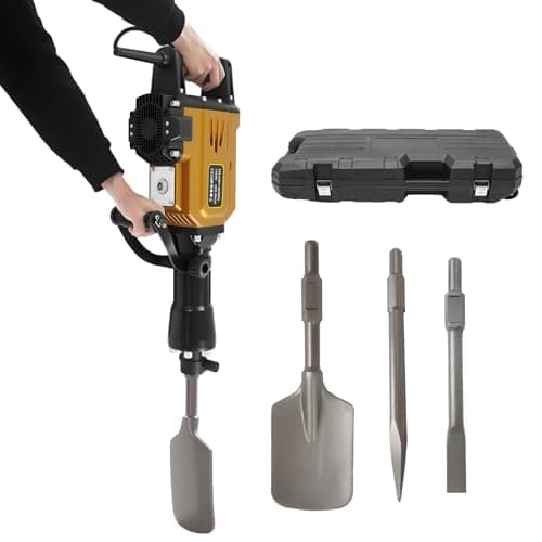 Image of Deinungen 1700W Demolition Hammer Breaker in Case,Electric Jack Hammer Concrete Breaker with Flat Chisel, Scraping Chisel and Point Chisel