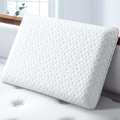 Image of BedStory Memory Foam Pillow, Sleeping Pillow for Side Back Stomach Sleepers, Neck Support Pillow with Removable Washable Cover & Ventilated Design, 60x40x13cm