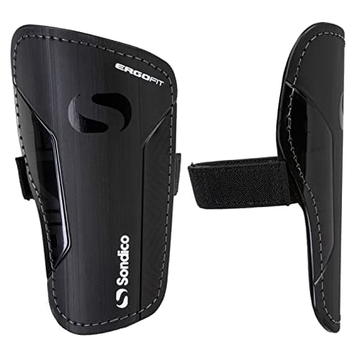 Image of Sondico Flair Slip Shinguards Football Training Sports Protection Accessories Black/White Adults (M)