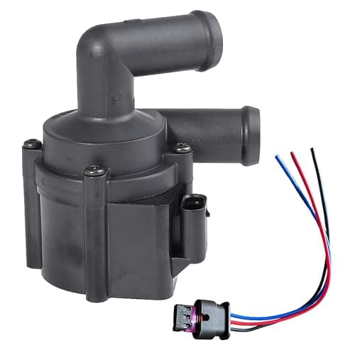Image of FOKES Auxiliary Water Pump with Plug, OE 5N0965561A, Compatible with Audi A3 A4, VW Golf VI Passat Touran, Seat Leon, Skoda Octavia II, Engine Cooling Auxiliary Pump Direct Replacement