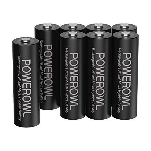 Image of POWEROWL AA Rechargeable Batteries 8 Pack, High Capacity 2800mAh 1200 Cycles 1.2V NiMH Rechargeable Battery AA