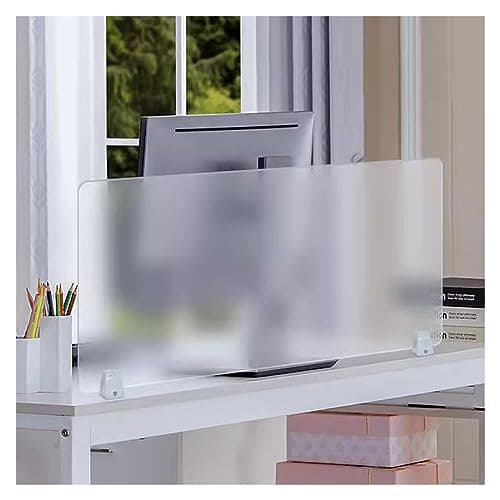 Image of SXFSDOU Acrylic Desk Divider Freestanding Privacy Panel for Office Transparent Frosted Shield Size: 60 x 40 cm Enhances Workplace & Focus