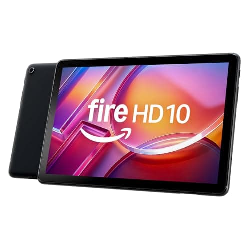 Image of Amazon Fire HD 10 tablet (newest gen), built for relaxation, 10.1" vibrant Full HD screen, octa-core processor, 3 GB RAM, up to 13-h battery life, (2023 release), 64 GB, Black, with adverts