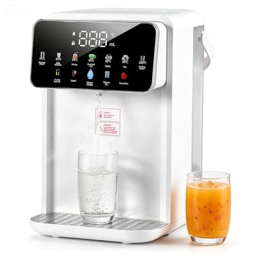 Image of Instant Hot Water Dispenser 3.5L, Countertop Water Boiler with 7 Temperatures & 8 Sizes, LED Touchscreen, Night Light, Child Lock, for Tea, Coffee & Kitchen, White