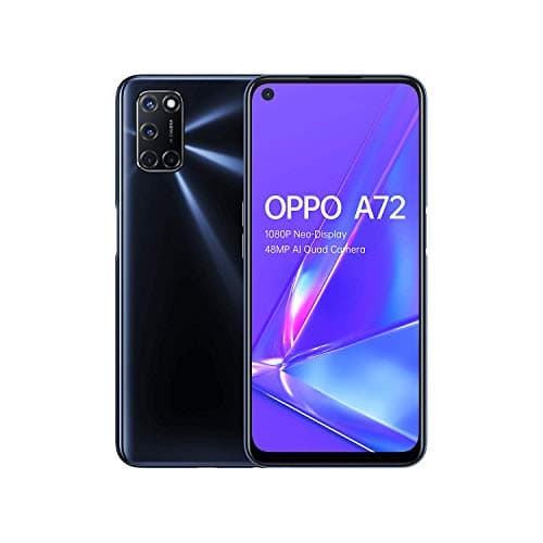 Image of OPPO A72 6.5" Unlocked Smartphone 4G LTE 4GB RAM, 128GB Storage Dual Sim ColorOS 7.1, based on Android 10 - CPH2067-Black-AG