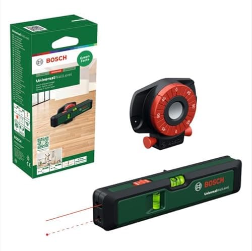 Image of Bosch Laser Spirit Level UniversalWallLevel (3-in-1 Tool: Spirit Level, Laser line for Easy Alignment on Walls up to 5 m, Laser Point for Height Transfer up to 20 m, in Cardboard Box)