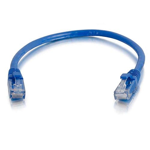 Image of C2G 83160 0.5M BLUE Cat5e Ethernet RJ45 High Speed Network Cable, LAN Lead Cat5e Unshielded PVC UTP Patch Cable