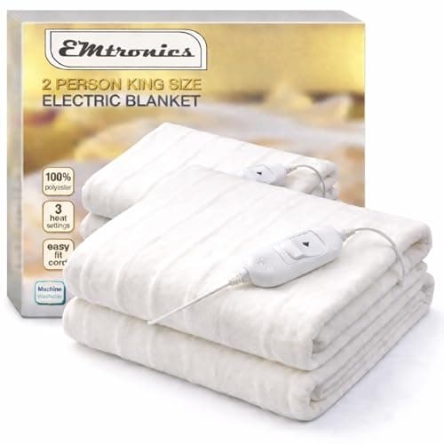 Image of EMtronics Heated Electric Under Blanket Bed Warmer with 3 Heat Settings, Overheat Protection, Machine Washable - King Size 165cm x 137cm