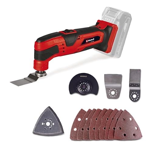Image of Einhell Cordless Multi Tool with Accessories 18V Power X-Change, Multi-Use Cutting and Sanding Tool for Wood, Plastic and Metal, Without Battery TC-MG 18 Li Oscillating Multi Tools