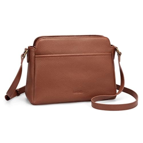 Image of befen Genuine Leather Cross Body Bags for Women Small Phone Bags for Women Crossbody Brown Handbag with RFID Blocking and Anti Theft Lock