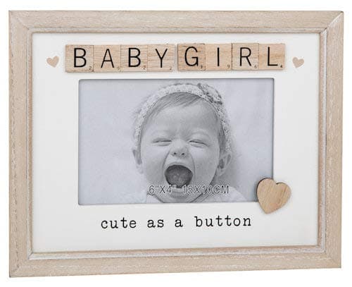 Image of Shudehill Giftware Scrabble Sentiments Photo Frame 6" x 4" - Baby Girl