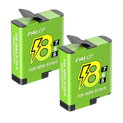 Image of Palogreen 2pcs 1800 Batteries for Gopro Hero 8/7/6/5 Black - 3.85V/Li-Ion Replacement Battery Compatible with GoPro Hero 8 7 6 5 Black, AHDBT801, AHDBT-701, AHDBT-501, AABAT-001