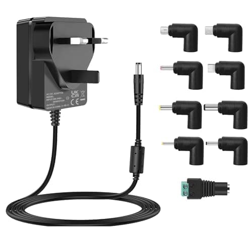 Image of 5V Power Supply Adapter, DC 5Volt 3A 2A 1A Charger, AC 100-240V to DC 5V Converter, fit for 5Vdc Baby Monitor/Swing Record Player LED Strip Light Massage Gun etc, with 8 Tips.