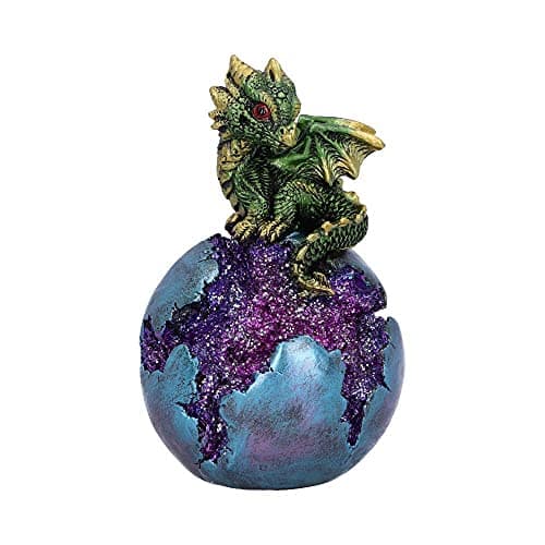 Image of Nemesis Now Geode Guard Green Dragon Sphere Crystal Figurine,12.7cm