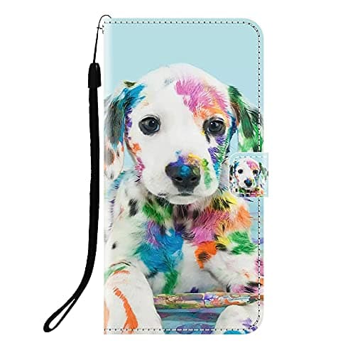 Image of Sunrive Case compatible with Motorola Moto G5S Plus, PU Leather Phone Holster Case Card Slot Flip Wallet Stand Function gel magnetic Protective Skin Cover (Q Dog 2)