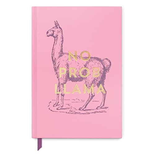 Image of DesignWorks Ink Soft Touch Hardcover Funny Journal Notebook with 240 Lined Pages for Work, Writing, Journaling - Vintage Sass No Prob Llama, 14,6 x 21,6
