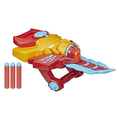 Image of Marvel Avengers Mech Strike Monster Hunters Iron Man Monster Blast Blade Roleplay Toy with 3 NERF Darts, Toys for Kids Ages 5 and Up