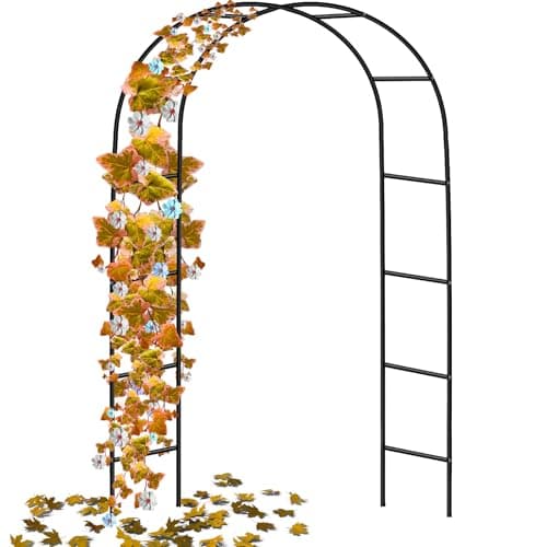 Image of Crystals 2m Garden Metal Arch,Trellis Arched Frame Archway,Tubular Arbour for Climbing Plant, Metal
