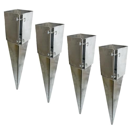 Image of Fence Post Holder Support Drive in Spike Galvanised 100 x 100 x 750mm 4PK