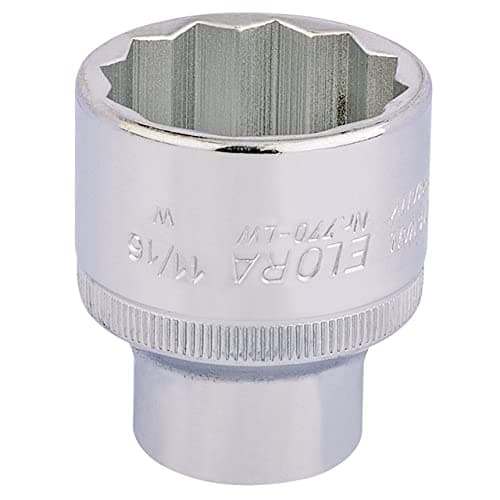 Image of Draper 24880 Elora Bi-Hexagon Socket, 1/2" Square Drive, 11/16" BSW, Blue