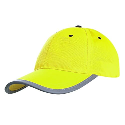 Image of AYKRM Hi Vis High Viz Low Profile yellow Baseball Cap Reflective work cap