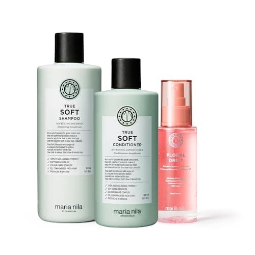 Image of Maria Nila, True Soft Beauty Box, Shampoo & Conditioner For Dry Hair + Floral Drift, a refreshing hair mist with floral-fruity notes