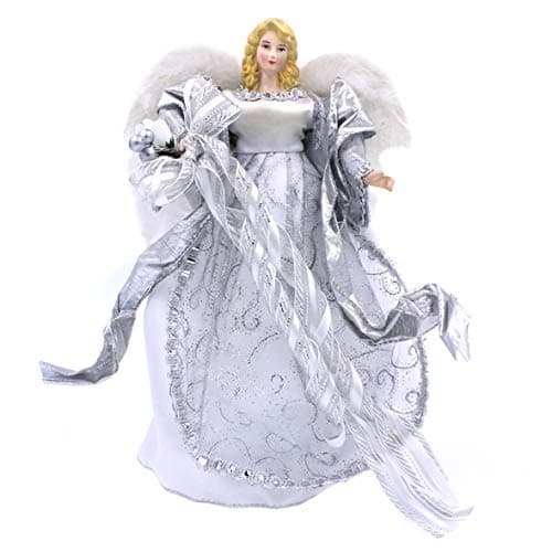 Image of The Christmas Workshop 83960 Angel Christmas Tree Topper / 12” Tall/Silver Coloured/Indoor Christmas Decoration
