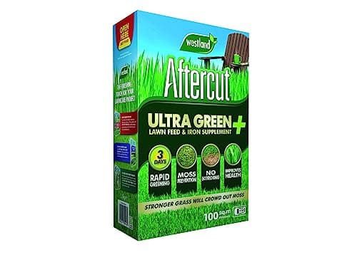 Image of 2.56kg Aftercut Ultra Green Lawn Feed 80m, Quick Growth New lawns or Patch & Repair Super Patch Grass Feed Gardening Thicken Lawns Burnt Dry Lawns Fresh