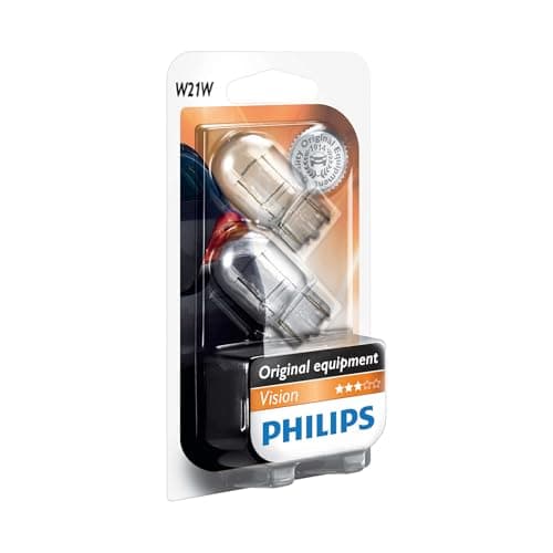 Image of Philips 12065B2 Light Bulbs Glass Base W21W Pack of 2 in Blister Pack