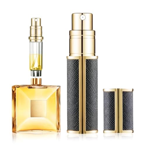 Image of szyanlai Portable Perfume Atomiser Refillable - 5ml Empty Travel Perfume Bottle, Nano Mist, Leaking Proof, Bottom Pump without Funnel, Luxurious Mini women and men (P5 Black)