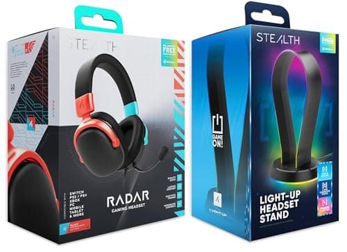 Image of STEALTH Radar Blue Red Gaming Headset and Stand Bundle