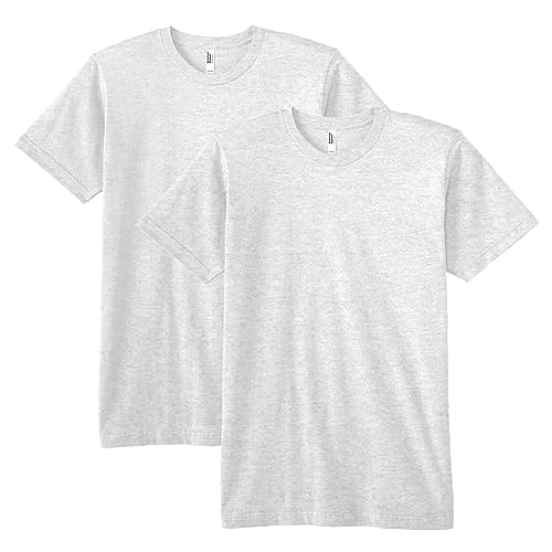 Image of American Apparel Men's Fine Jersey Crewneck Short Sleeve T-Shirt, Ash Grey (2-Pack), Large