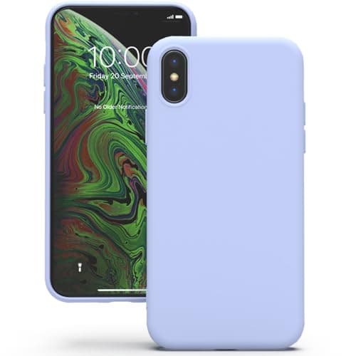 Image of YATWIN Silicone Case for iPhone X/XS, Soft-Touch, Shockproof, DustProof, Antiskid Full Body Armour Phone Cover for Apple iPhone X/XS - Lilac